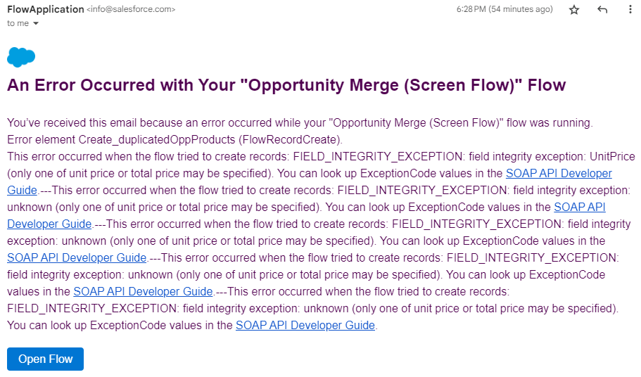Flow Error: “UnitPrice (only one of unit price or total price may be specified).”